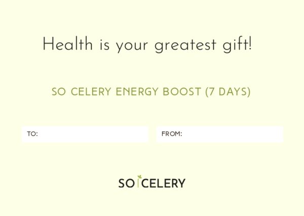 Celery juice gift card